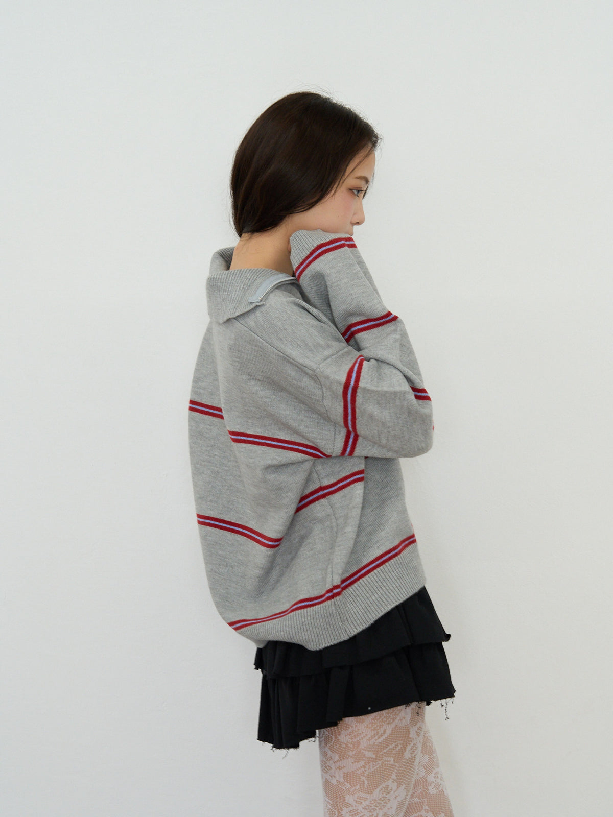 border half zip knit