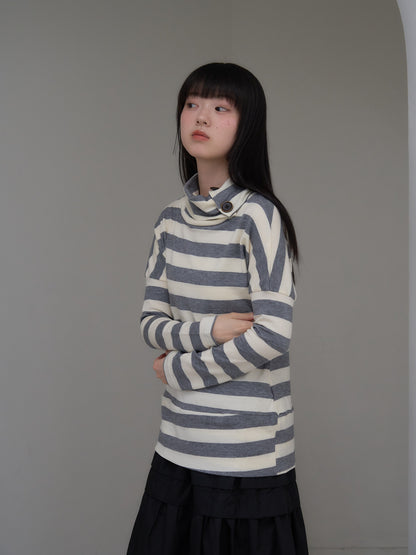 2way neck border knit