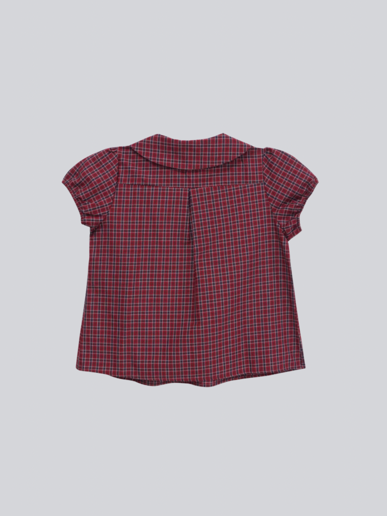 doll collar plaid blouse