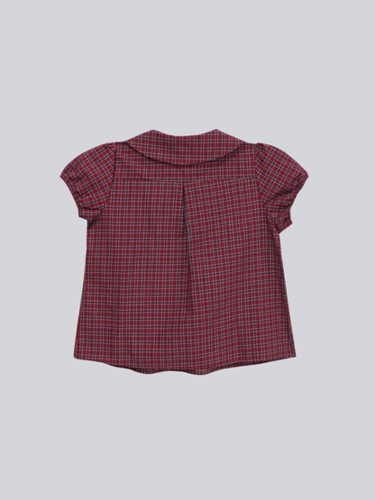 doll collar plaid blouse