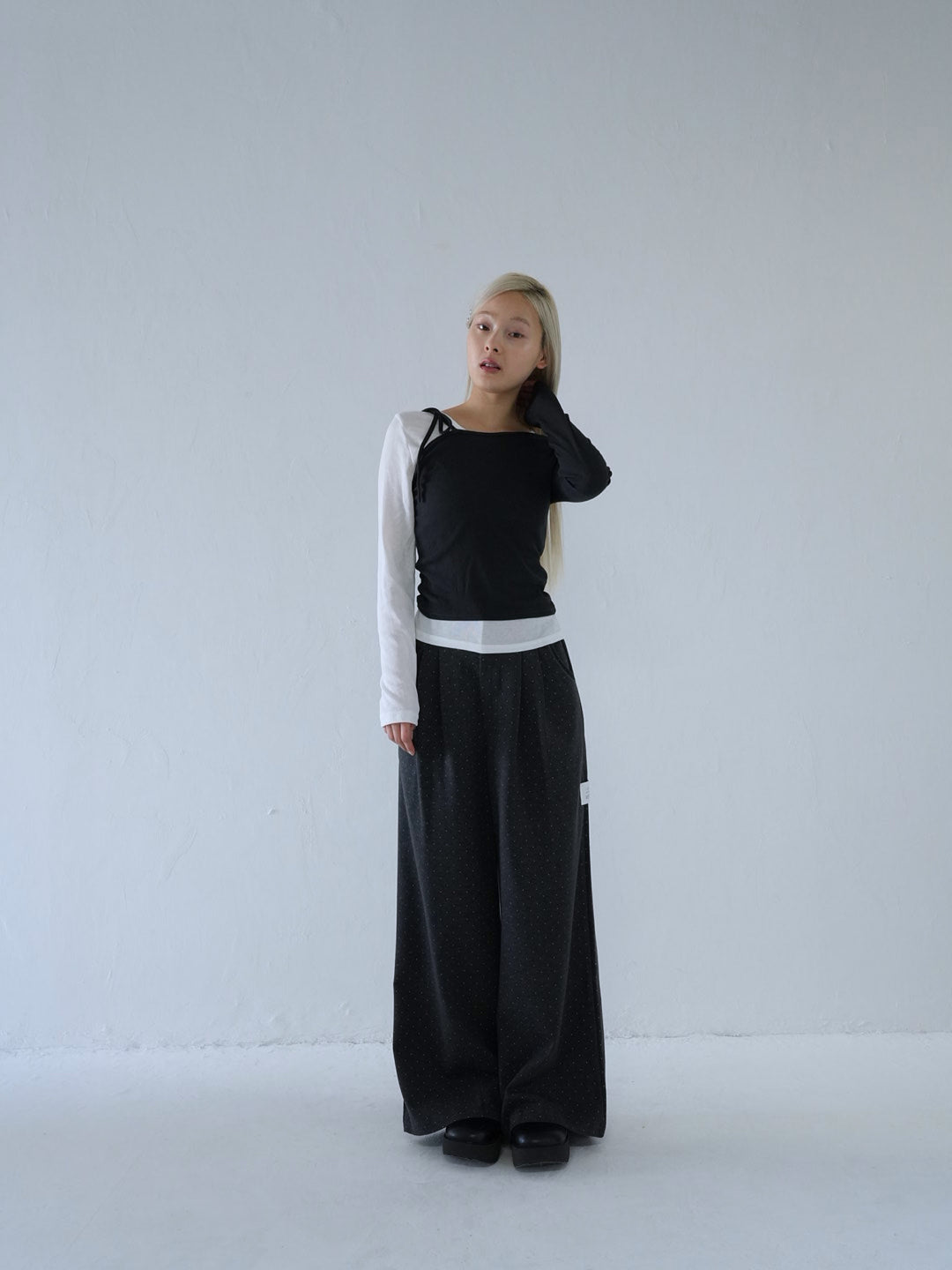 【 10月上旬発送予定 】dot pattern wide slacks