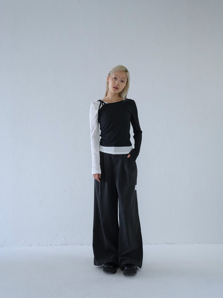 【 10月上旬発送予定 】dot pattern wide slacks