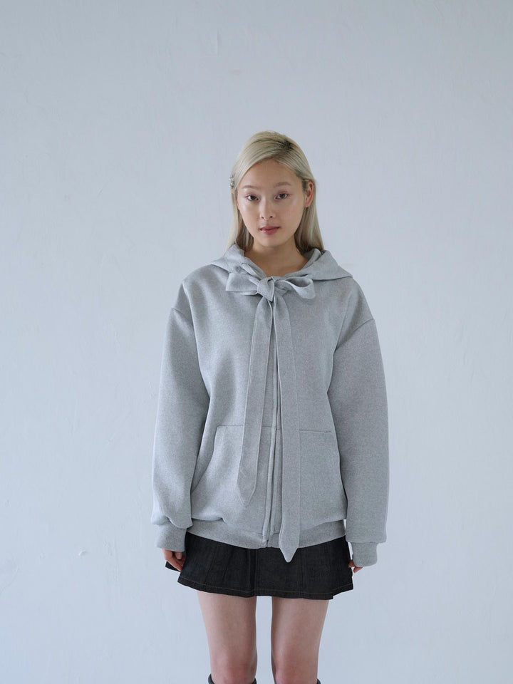 【 10月上旬発送予定 】ribbon zip-up hoodie