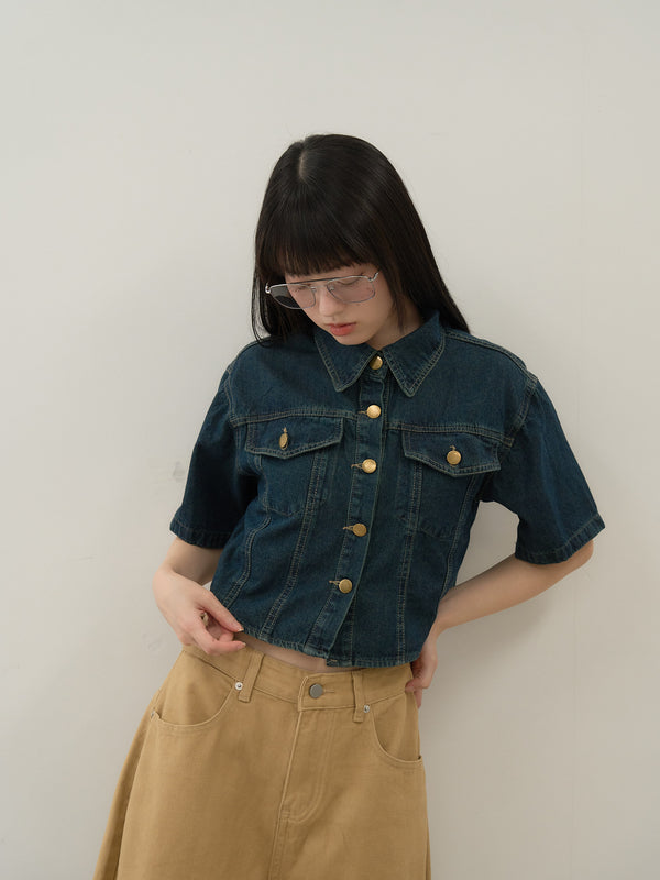 denim short jacket