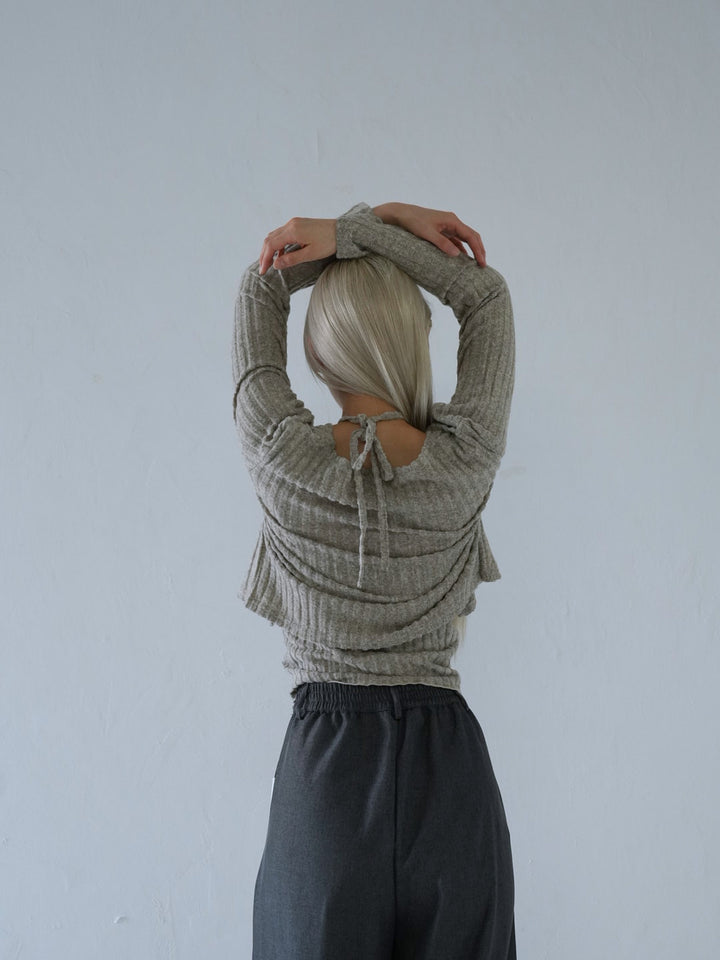 【 10月上旬発送予定 】ribbed ruched cami & cardigan set