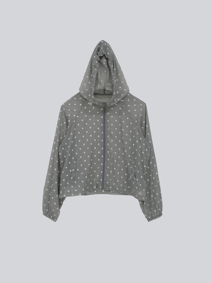 dot sheer hoodie