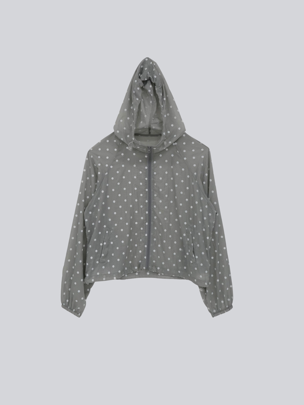 dot sheer hoodie