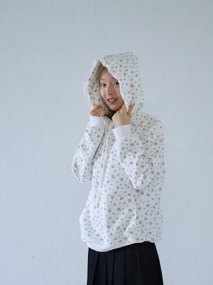 【 10月上旬発送予定 】tiny floral frill hoodie
