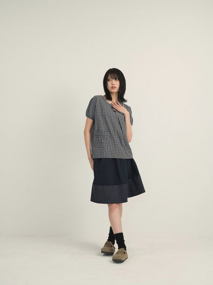 asymmetry check blouse