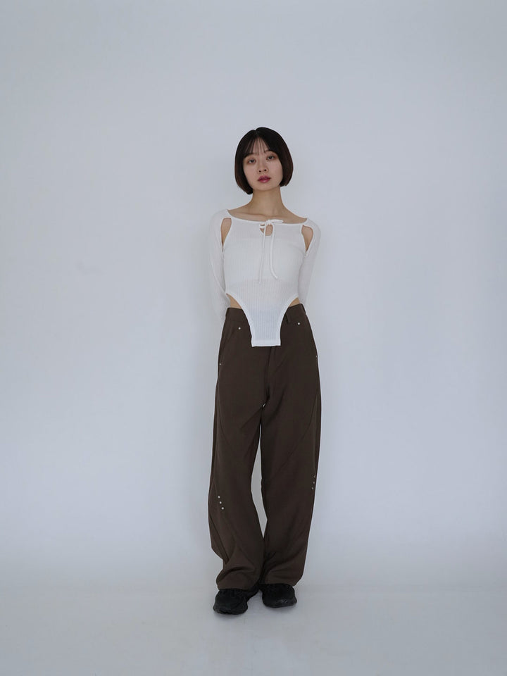 【8月29日発送予定】stitched wide pants