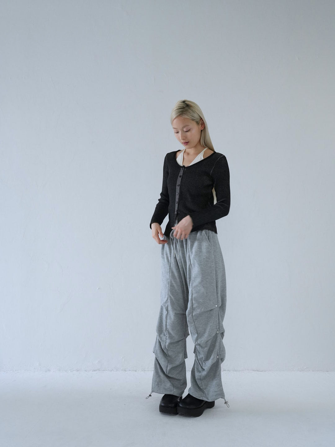 【 10月上旬発送予定 】layered rib knit top