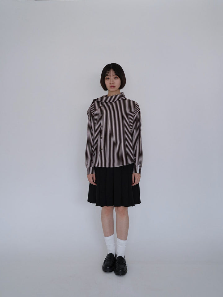 【8月26日発送予定】asymmetric stripe shirt