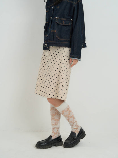polka dot  midi skirt