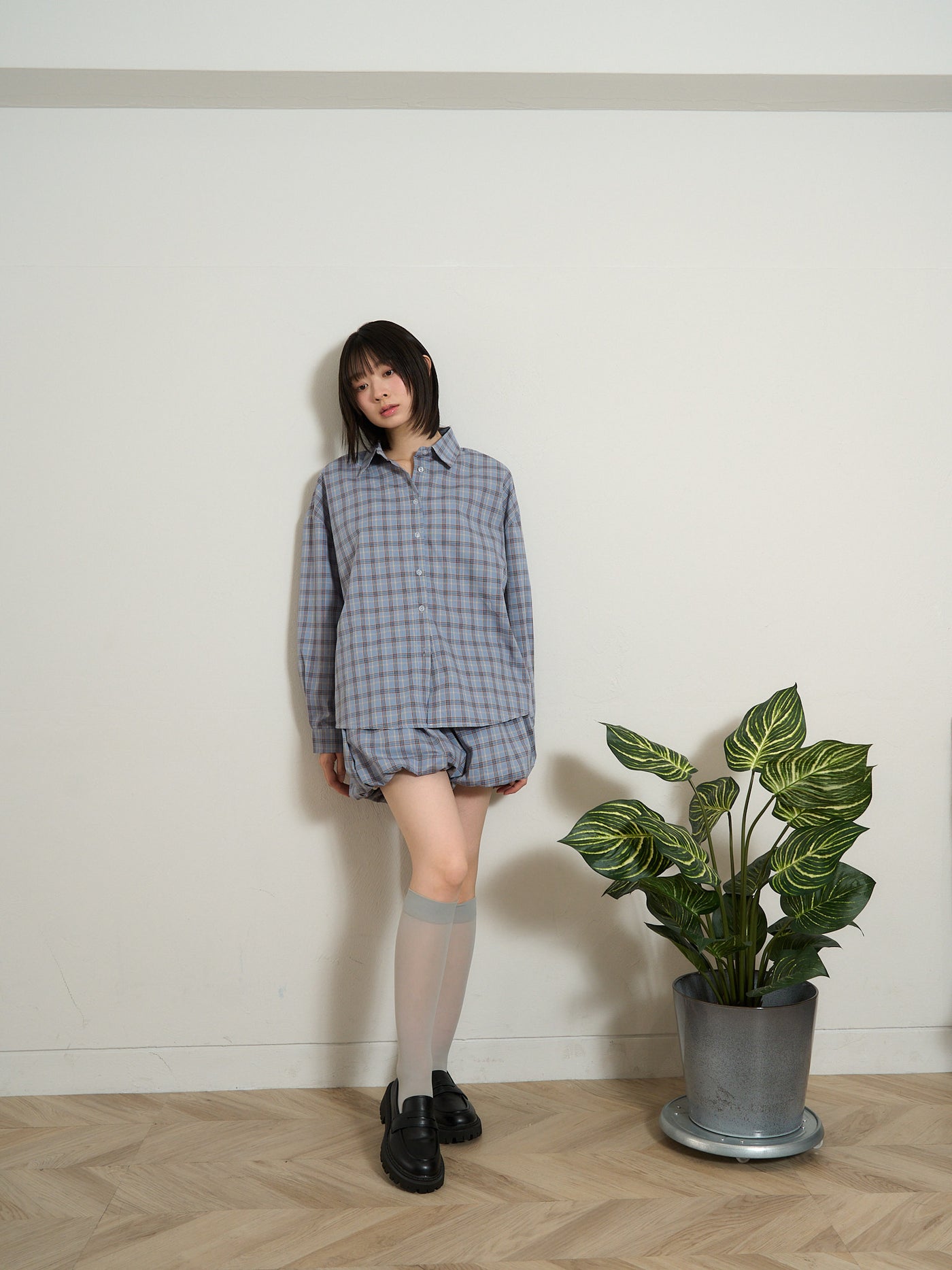 check shirt set