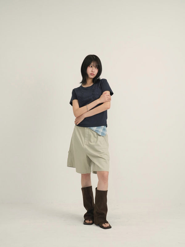 waist check cargo half pants