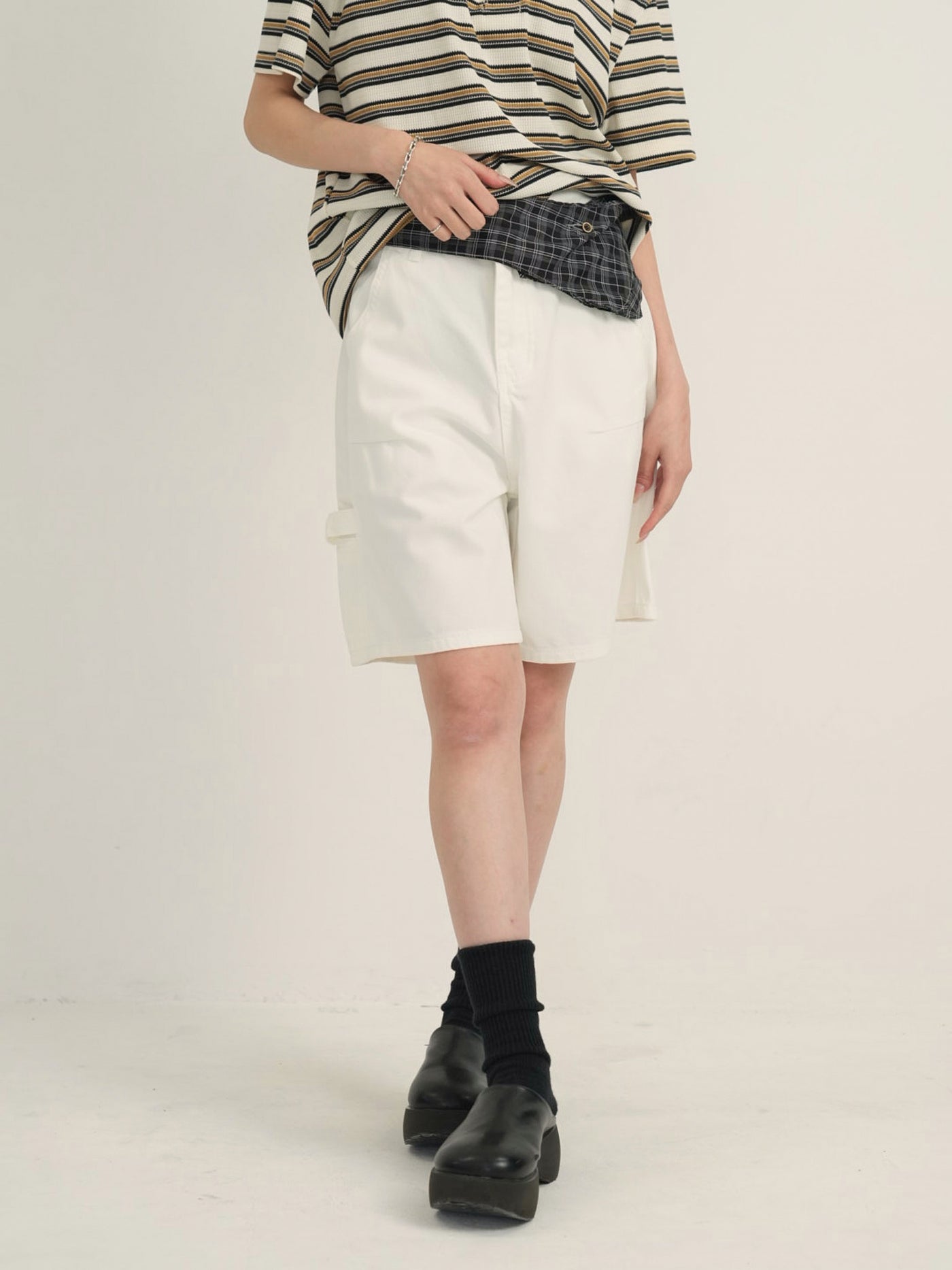 waist check cargo half pants