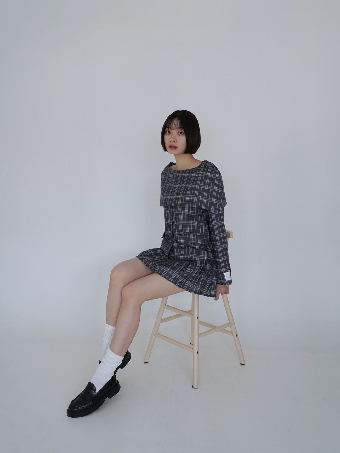 【8月26日発送予定】3piece check jacket and skirt