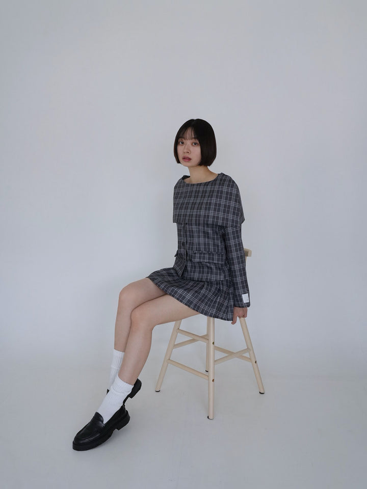 【8月26日発送予定】3piece check jacket and skirt