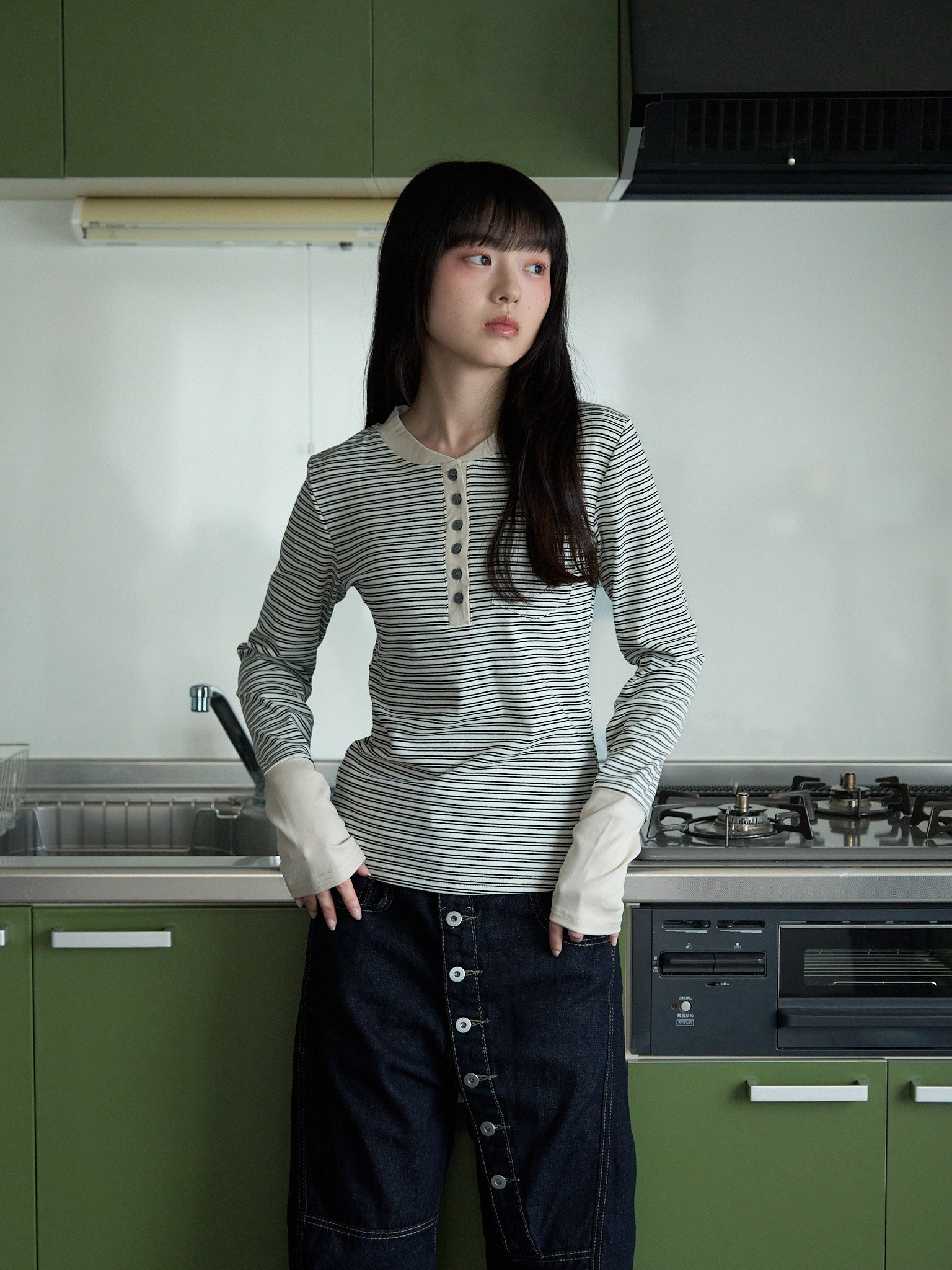 ボーダー ロングTシャツ｜大人カジュアル レディース Uenui