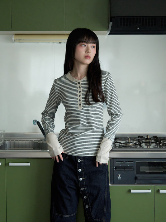 ボーダー ロングTシャツ 大人カジュアル レディース Uenui