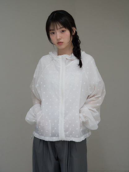 dot sheer hoodie