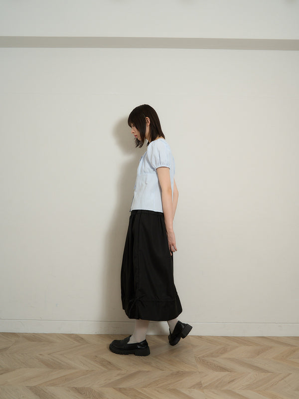 stripe ribbon blouse