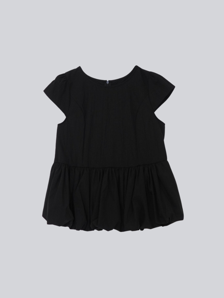 peplum puff sleeve blouse
