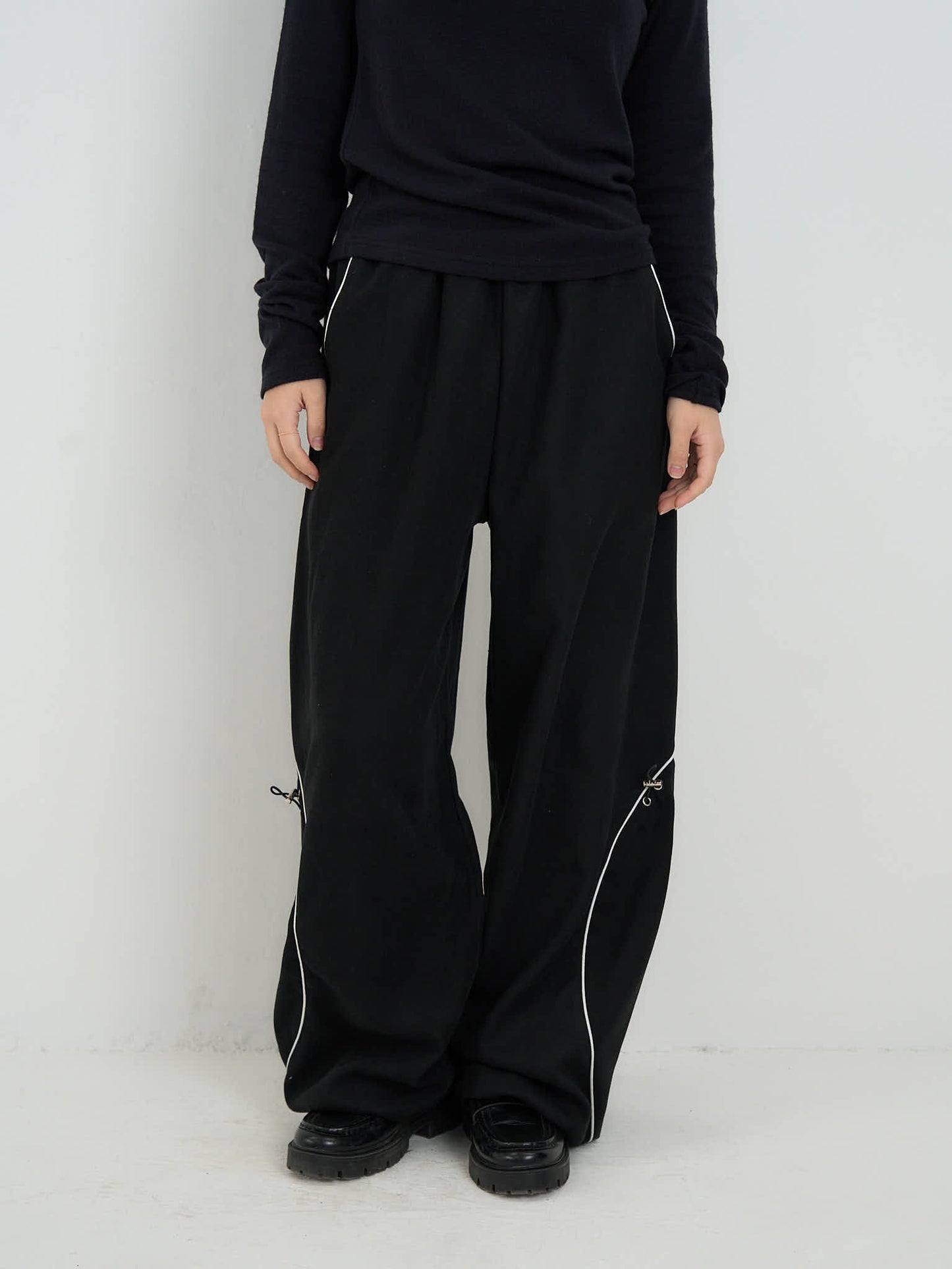 stitch line wide pants
