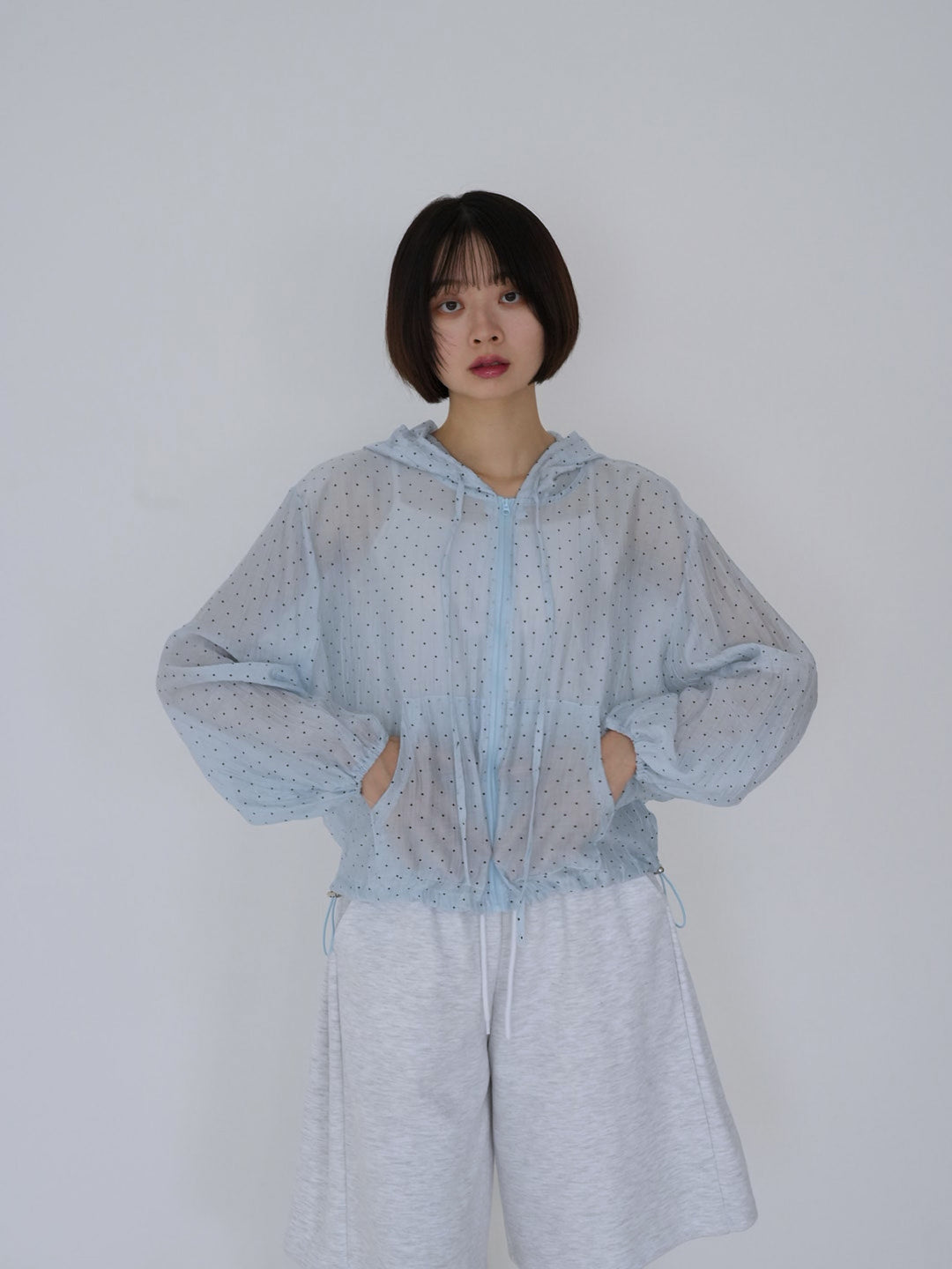 【8月26日発送予定】frill sheer hoodie