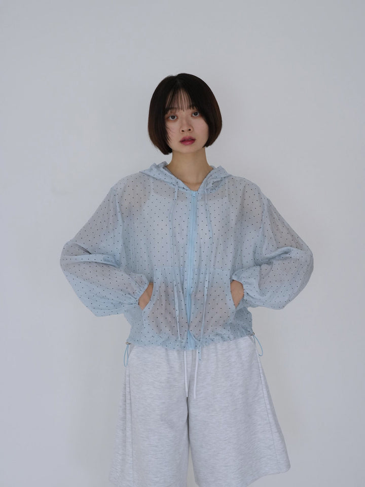 【8月26日発送予定】frill sheer hoodie