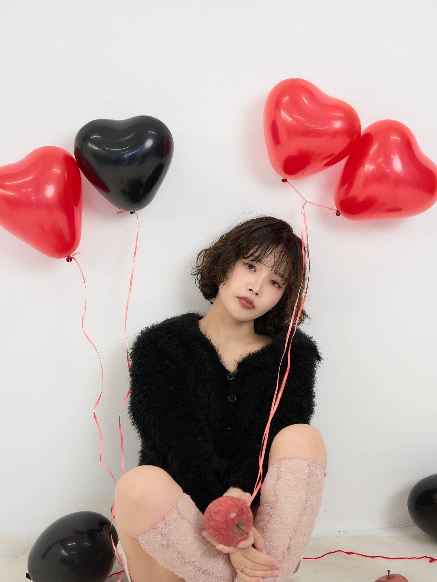 shaggy knit sailor cardigan