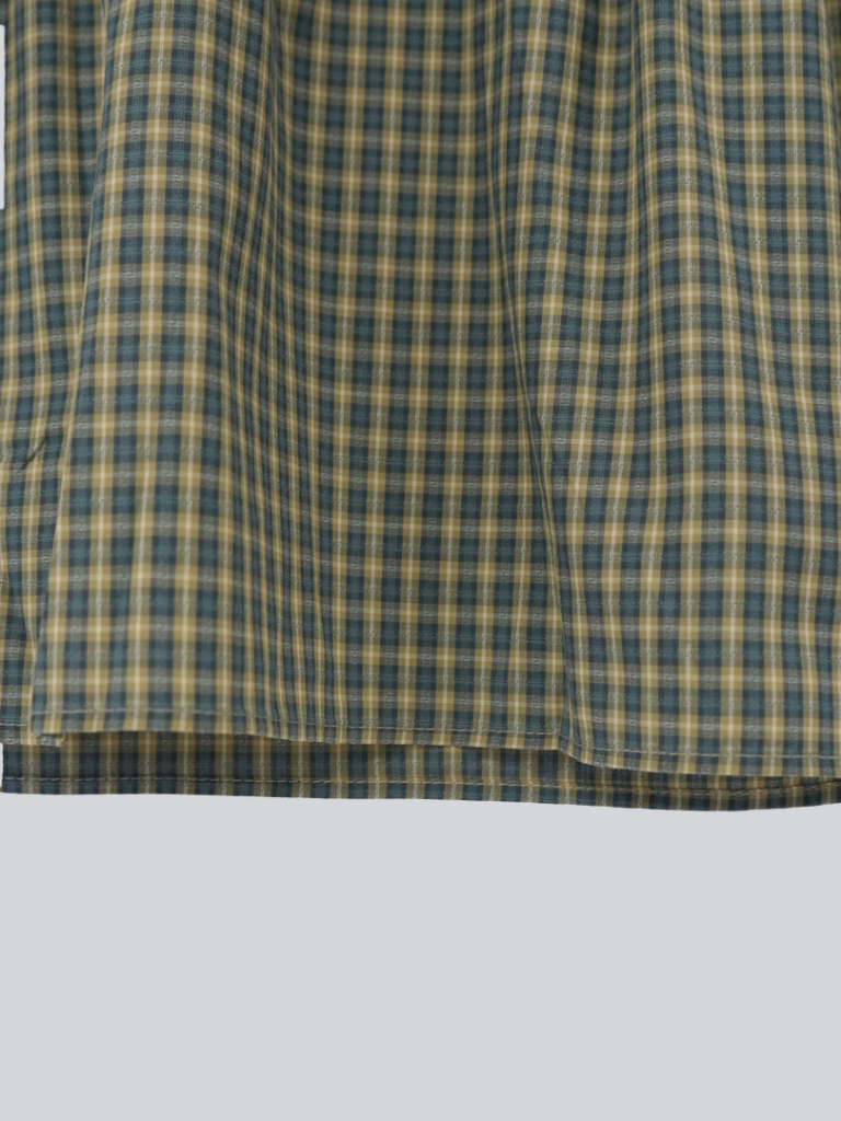 check frill collar blouse