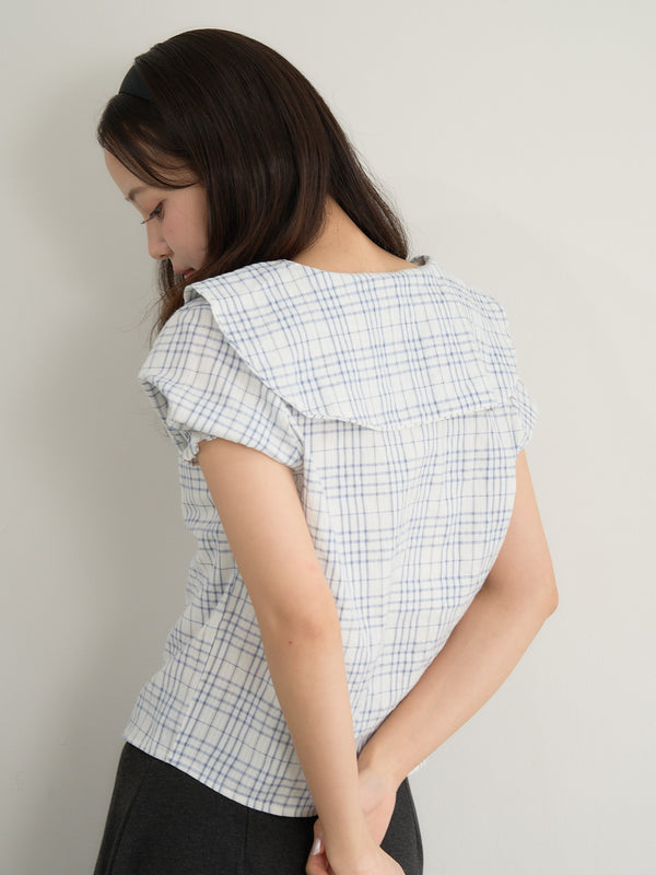 check sailor blouse