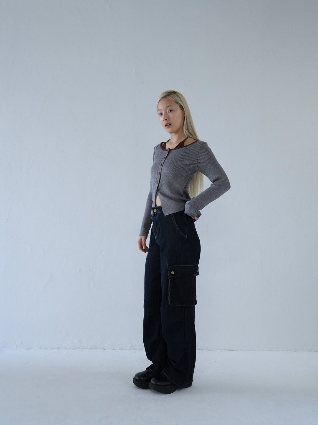 【 10月上旬発送予定 】layered rib knit top