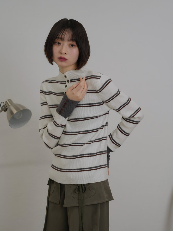 border rib knit  top