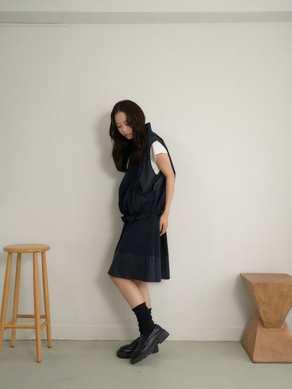 check vest & skirt set