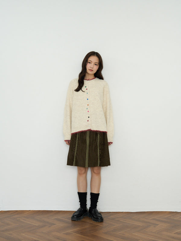 color button knit cardigan