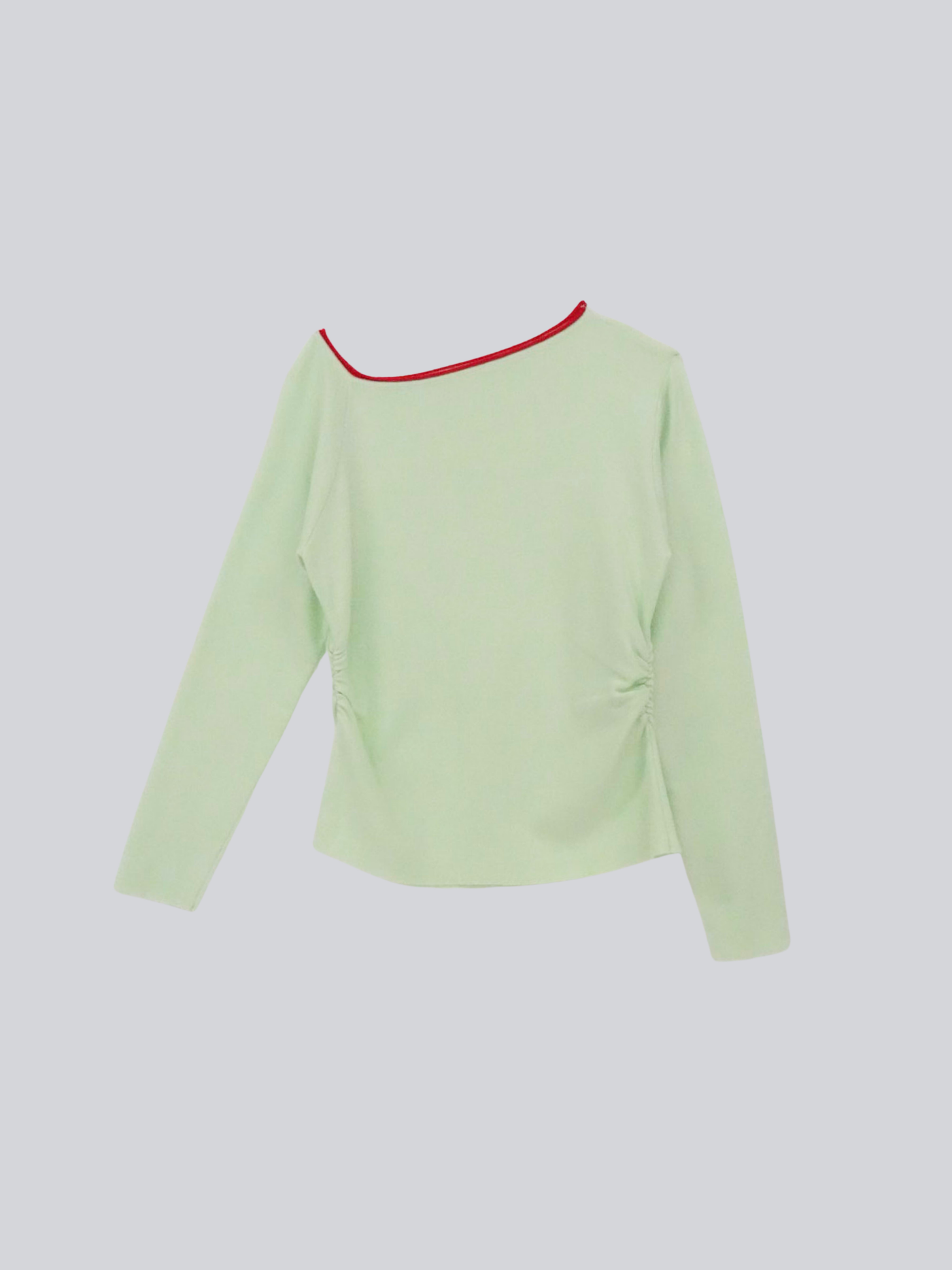 colorblock asymmetry shoulder knit