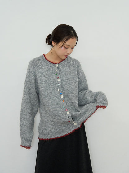 color button knit cardigan