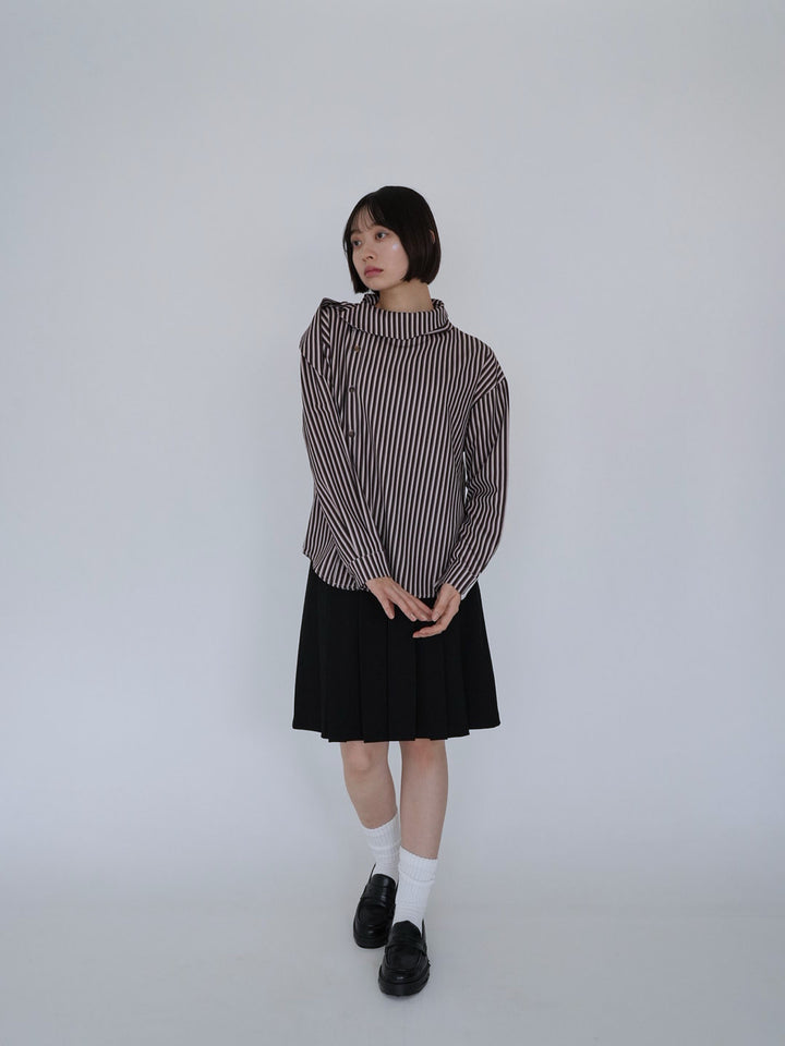 【8月26日発送予定】asymmetric stripe shirt