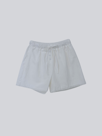 lace hem stripe shorts