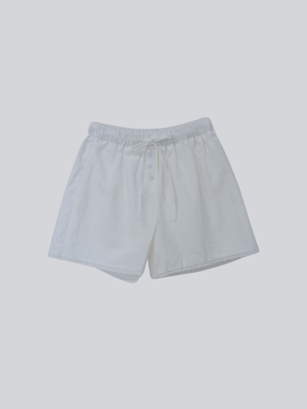 lace hem stripe shorts