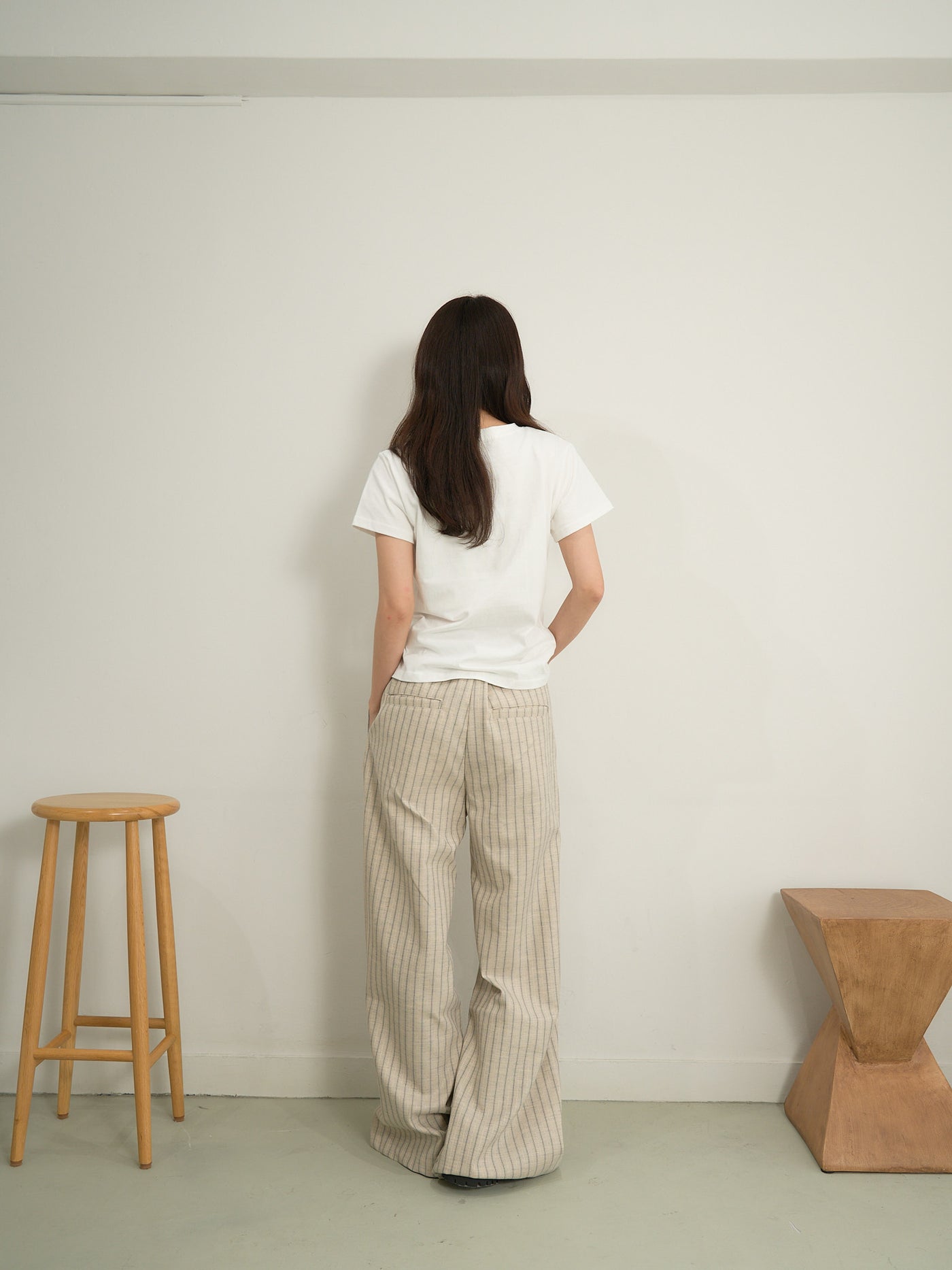 stripe wide pants