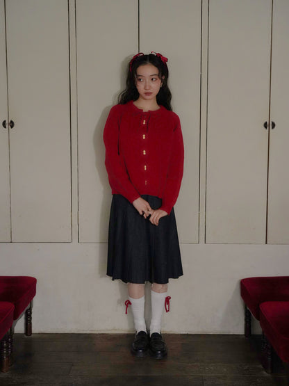 ribbon tie knit cardigan