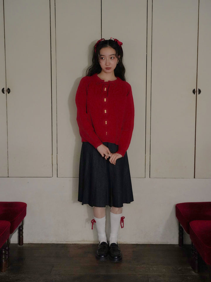 ribbon tie knit cardigan 【 11/6 19:00 発売予定 】