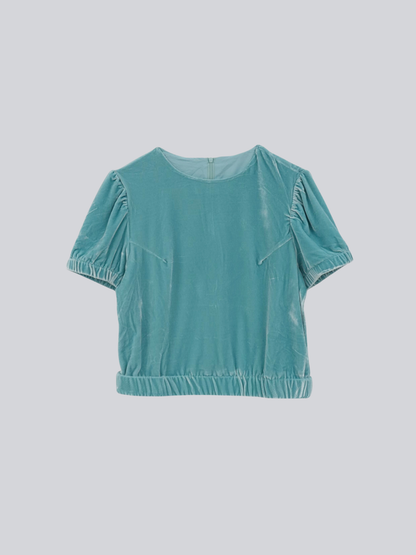 velour puff sleeve top
