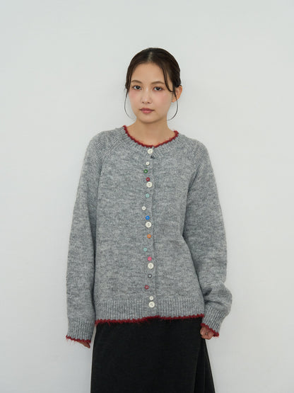 color button knit cardigan