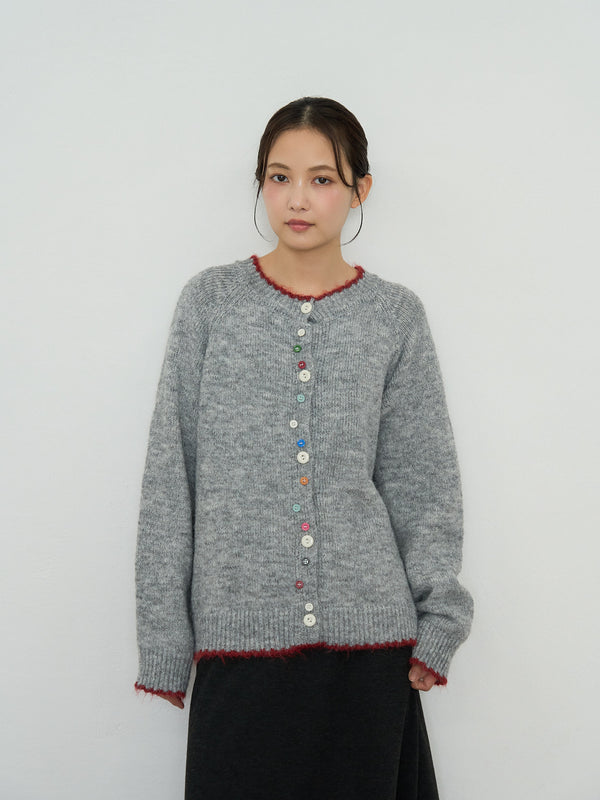 color button knit cardigan
