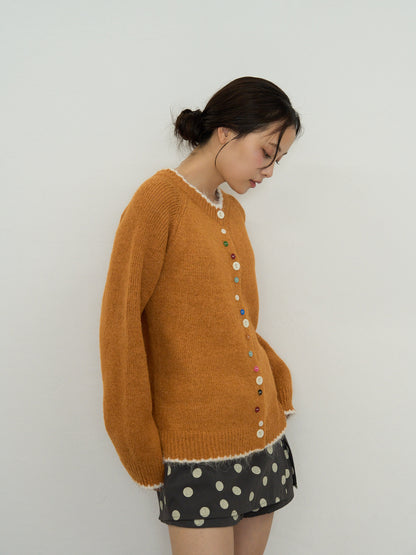 color button knit cardigan