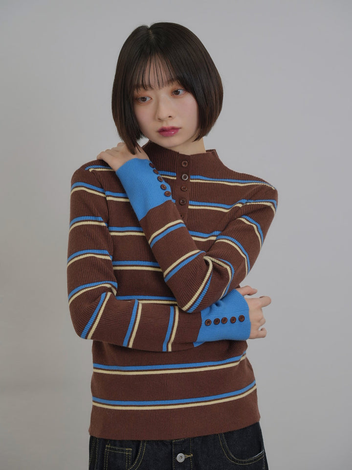 border rib knit  top